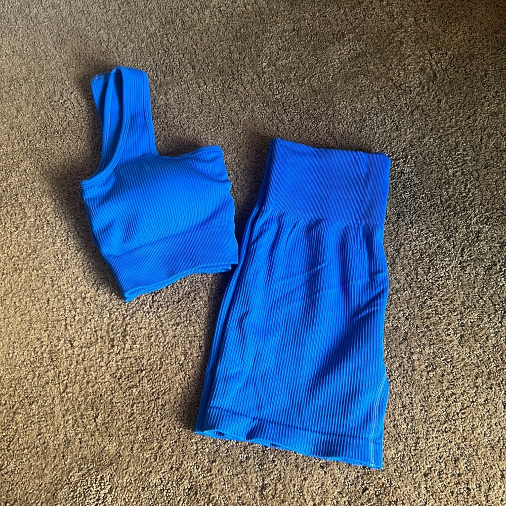 Royal blue work out set